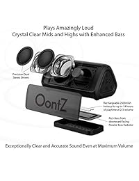 OontZ Angle 3 RainDance   Altavoz portátil con Bluetooth (10 W), ofrece graves grandes y sonido de calidad increíble, juega dos altavoces juntos para música en un increíble estéreo, rango inalámbrico de 100 pies, IPX 7, color negro