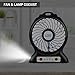 Portable USB Fan Battery Operated Fan Flashlight, Quiet Powerful Rechargeable Desk Fan Phone Charge,Outdoor,Office,Backpacking (Black)