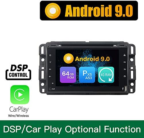 ZERTRAN Android 9.0 Core PX5 4G RAM 64GB ROM Autoradio GPS Navigation Multimedia Player Car Stereo Radio Headunit Steering Wheel Control For GMC Yukon/Tahoe 2007 2008 2009 2010 2011 2012 Full touch