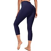 RONLIMO Leggings for Women, Upgraded High Waist Capri Yoga Leggings Workout Running Tummy with Pockets for Women