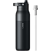 LARQ Bottle Swig Top 23oz - Insulated Stainless Steel Water Bottle With Built-In Silicone Handle | BPA Free | Reusable Water Bottle for Sports, Gym, and Travel, Obsidian Black