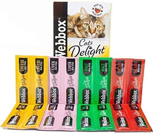Webbox Cat Delight Treat Sticks Mini Mix Assorted Chews Healthy Natural Pet Food Snack for Kitten Wellness 16 Dry Sticks (Pack of 10) - Image 4