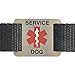 Leash Boss Service Dog ID Tag - Fits Directly on Dog Collar or Harness - Quiet and Silent Stainless Steel K9 Service ID Tag (3/4 in)