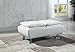 Faux Leather Ottoman with Reversible Tray Tops White 300293