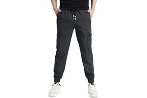 HONCAN Boys Cargo Joggers Pants Outdoor Youth Quick Dry Hiking Pants Lightweight Athletic Pants with Zipper Pockets