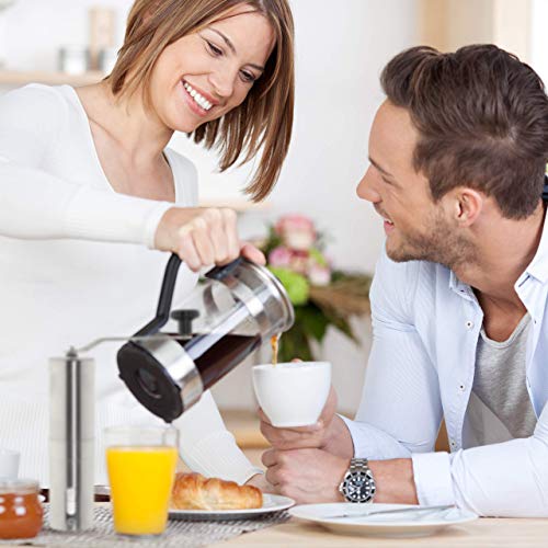 Relaxdays Manuelle Kaffeemühle, stufenlos verstellbar, Keramikmahlwerk, unterwegs, Hand Espressomühle, Edelstahl, silber… – Bild 4