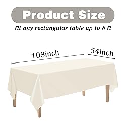 Kopokita 12PCS Ivory Plastic Tablecloths 54 x 108