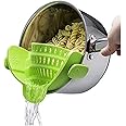 Kitchen Gizmo Snap N Strain Pot Strainer and Pasta Strainer - Adjustable Silicone Clip On Strainer for Pots, Pans, and Bowls