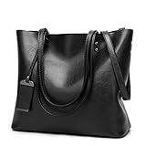 Obosoyo Women Shoulder Tote Satchel Bag Lady Messenger Purse Top Handle Hobo Handbags Black