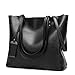 Obosoyo Women Shoulder Tote Satchel Bag Lady Messenger Purse Top Handle Hobo Handbags Black