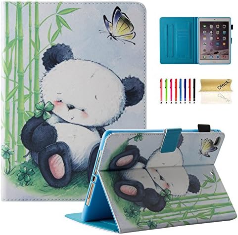 Dteck Case for iPad 9.7-Inch (6th/5th Generation) 2018 2017, iPad Air 2/1 Case 2014 2013, Protective Leather Magnetic Case with [Auto Sleep Wake/Adjustable Stand] Folio Slim Cover (Cute Panda)