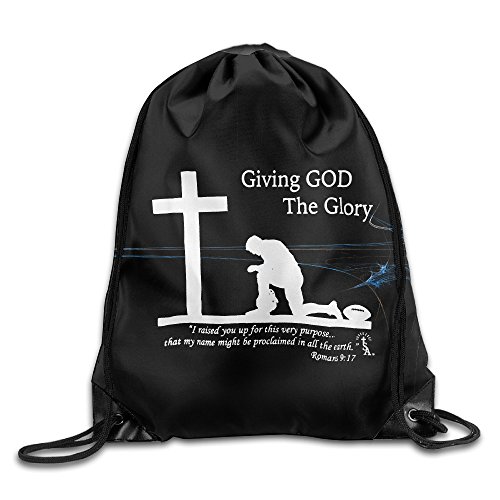 Graphic Printed Bags Giving God The Glory Funny Drawstring Beam Port Backpack