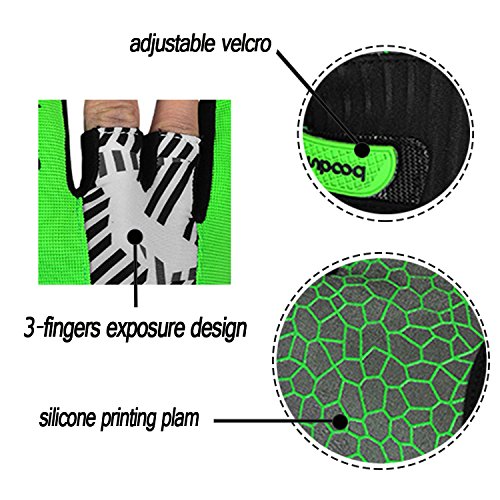 Jelinda New Style Bowling Gloves Professional Silicone Anti-skid Wrist Support Left and Right Hand Bowling Gloves for Men and Women(1 Pair) (Green-L)