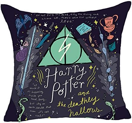 ONLYMTY Cartoon Polyester Cushion Cover Sofa Throw Pillow Case Home Decor (45x45cm (17.5x17.5"), #9 Harry Potter)