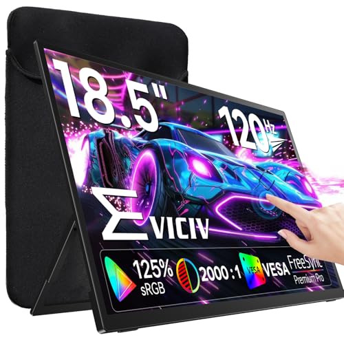EVICIV Portable Monitor Touchscreen 18,5 Zoll 120Hz 1080P 125% sRGB 2000:1