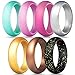 ThunderFit Women’s Silicone Engagement Rings, 5.5mm Wide, 2.1mm Thick, Wedding Rubber Bands, Variety Multipack 2/3/4/7