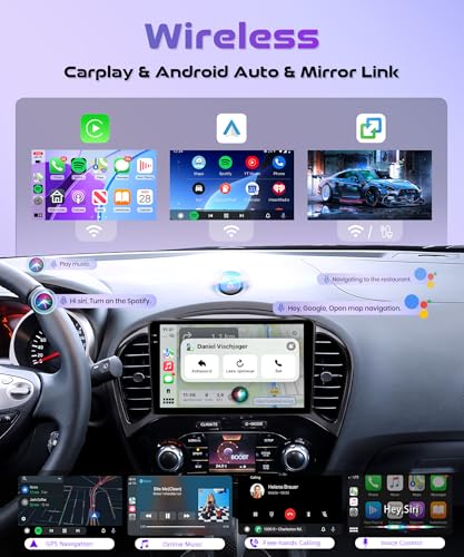 4G+128G Android Car Radio for Nissan Juke J15 2010-2019/YF15 Infiniti ESQ 2011-2017 Wireless Carplay Android Car, 9 Inch Incell Touchscreen GPS Radio WiFi Bluetooth FM/RDS/EQ Rear Camera