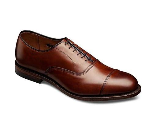 brown oxford toe cap shoes