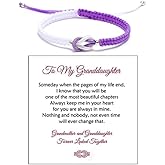 To My Granddaughter-Infinity Forever Love Heart Bracelet, Natural Emperor Stone Double Layer Purple Beaded Woven Wrap Bracelets Adjustable Mind Peace Gift Jewelry