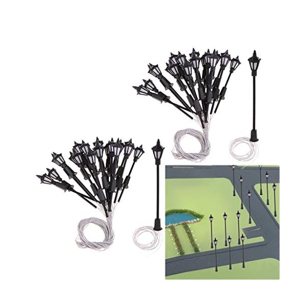 Colcolo 40x Modell Straßenbeleuchtung HO Scale LED Gartenleuchten 1: 100 70mm – Bild 4