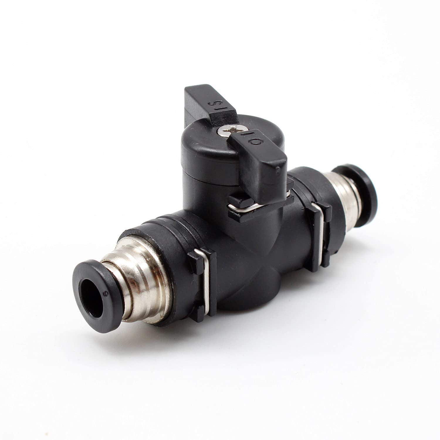 SRJQXH 6 mm Pneumatic Connector, Straight Pneumatic Fittings Connectable Pipe Diameter, Pneumatic Manual Valve is Suitable for Compressed Air and Can Control The Opening and Closing of The Fluid