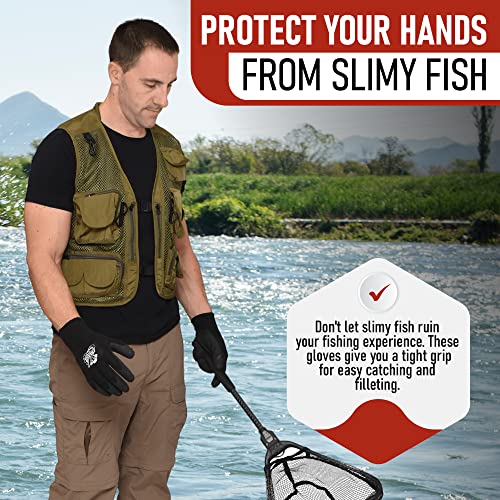 Fishing Gloves Fish Handling Gloves for Fishing Textured Grip Palm