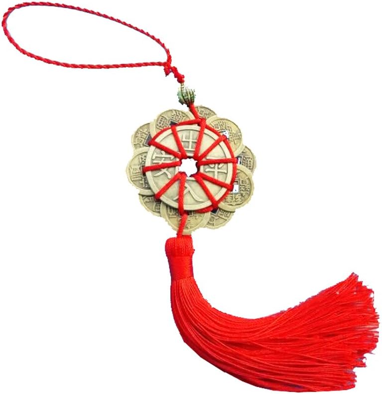 YPY 2 Pack Chinese Feng Shui Coins Set & Lucky Charm Ancient I Ching Coins for Prosperity Protection Good Fortune Wealth and Successes (2, Circular Ornaments)