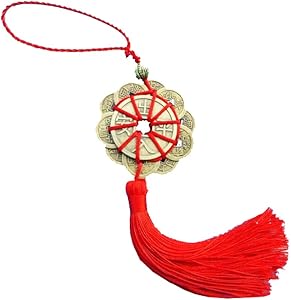 YPY 2 Pack Chinese Feng Shui Coins Set & Lucky Charm Ancient I Ching Coins for Prosperity Protection Good Fortune Wealth and Successes (2, Circular Ornaments)