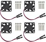 Easycargo Raspberry Pi Fan 30x30x7mm, Raspberry Pi Cooling Fan Brushless 3.3V 5V DC Quiet Fan for Raspberry Pi 4, Pi 3 B+, Pi 3B, Pi 2, Pi B+, RetroFlag NESPI Case (30mmx30mmx7mm) (Black 4-Pack)
