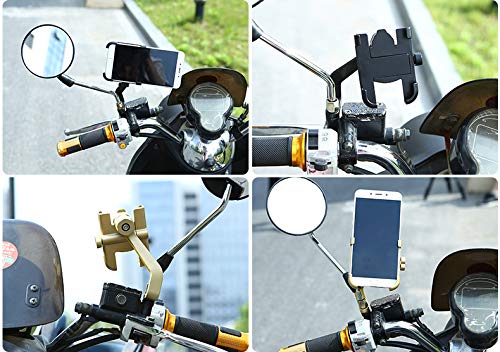 Soporte Móvil Moto,Homeet Soporte Telefono Motocicleta Universal Aleación de Aluminio 360 Rotación Soporte Moto Retrovisor Antideslizante para 4.7\