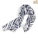 niceEshopTM 2PCS x Black White Zebra Strips Women Shawl Pashmina Gift