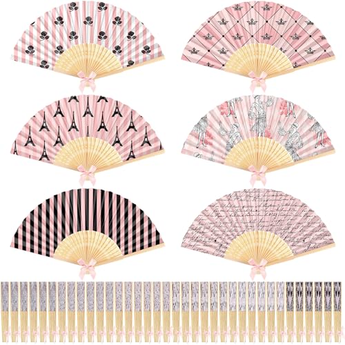 Roowest Folding Hand Fan Eiffel Tower Party Favor