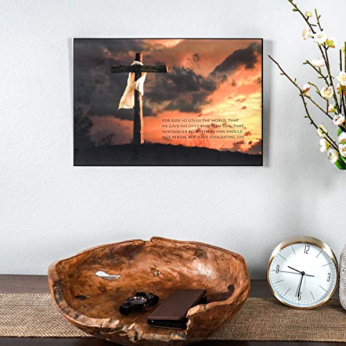 image for LACOFFIO John 3:16 Wooden Art Décor Plaque – Religious Christian Bi