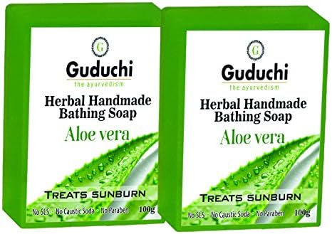 Guduchi Herbal Handmade Soap, Aloevera - 100 Gr (Pack of 2)