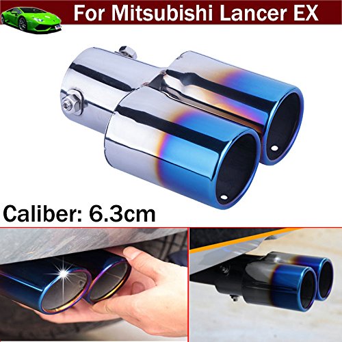 New Car Double Outlets Chrome Stainless Steel Exhaust Tail Pipe Tip
