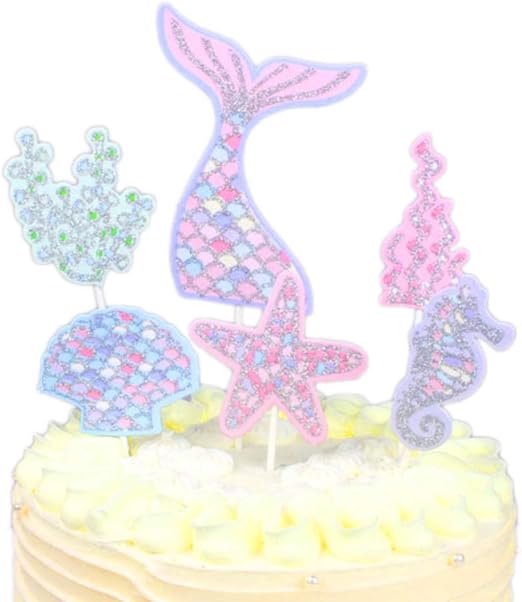 Amazon Com Sinrier Mermaid Cake Cupcake Toppers For Kids Baby