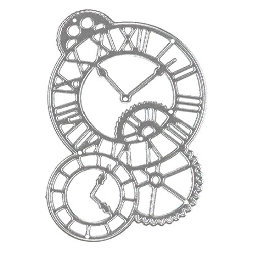 Transer Metal Die Cutting Dies Stencil For DIY Scrapbooking Album Paper Card Decor Craft (D, Silver)