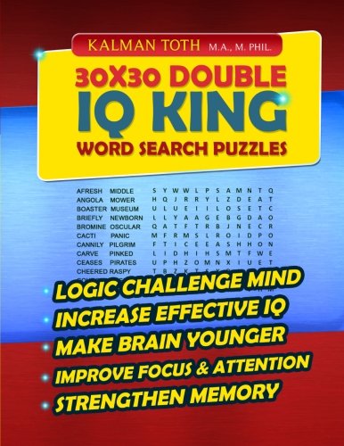 30x30 Double IQ KING Word Search Puzzles