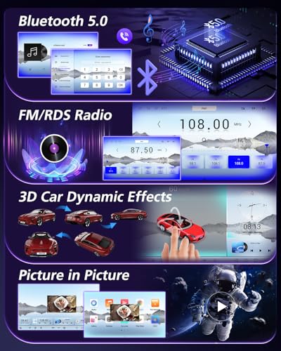 NHOPEEW Qualcomm 8 Core 4+64G Autoradio per Jeep Compass 2017-2021 - 10 pollici Radio Supporto Carplay&Android Auto 5G Wifi&GPS DSP 3D Auto Mondel Display Ventola di raffreddamento