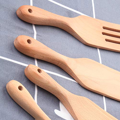 Spurtle Set, Wooden Cooking Utensils, Spurtles Kitchen Tools, Wooden Spoons for Cooking, Spatula Spoon