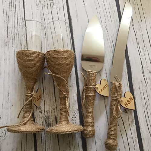 Personalized Wedding Cake Knife and Server Set, Custom