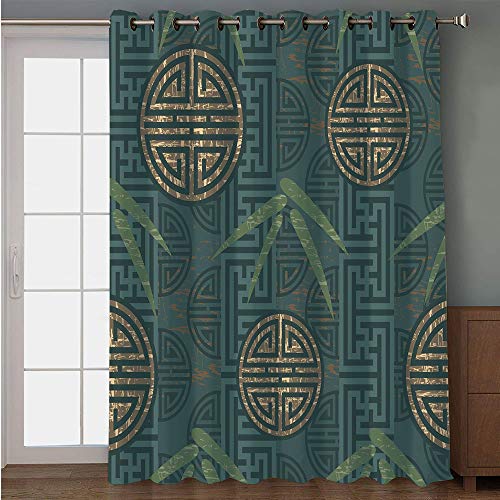 Iprint Blackout Patio Door Curtain Bamboo Authentic Asian