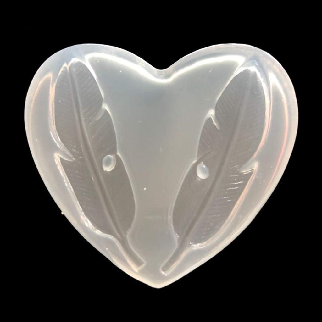 Hukai Feather Leaves DIY Jewelry Pendant Resin Casting Silicone Molds Craft Tools,Can Be Applied to DIY Different Handiwork and Jewelry