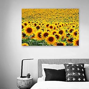 Canvas Wall Art for Living Room,Bedroom Home Artwork Paintings Sunflower Ready to Hangv - 12x18 inches