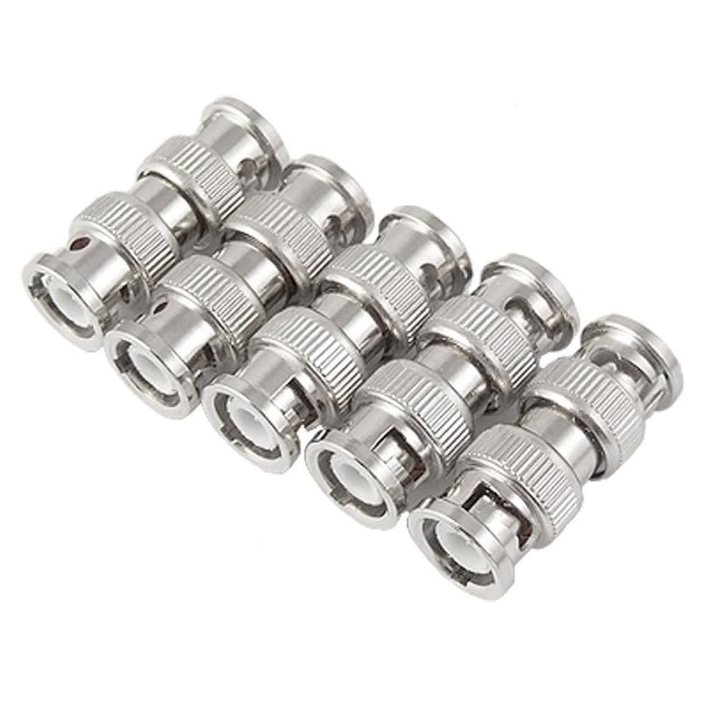 Mugetech BNC Male Connector, 5 Pcs BNC Male to Male Coupler Adapters for CCTV Video Connection