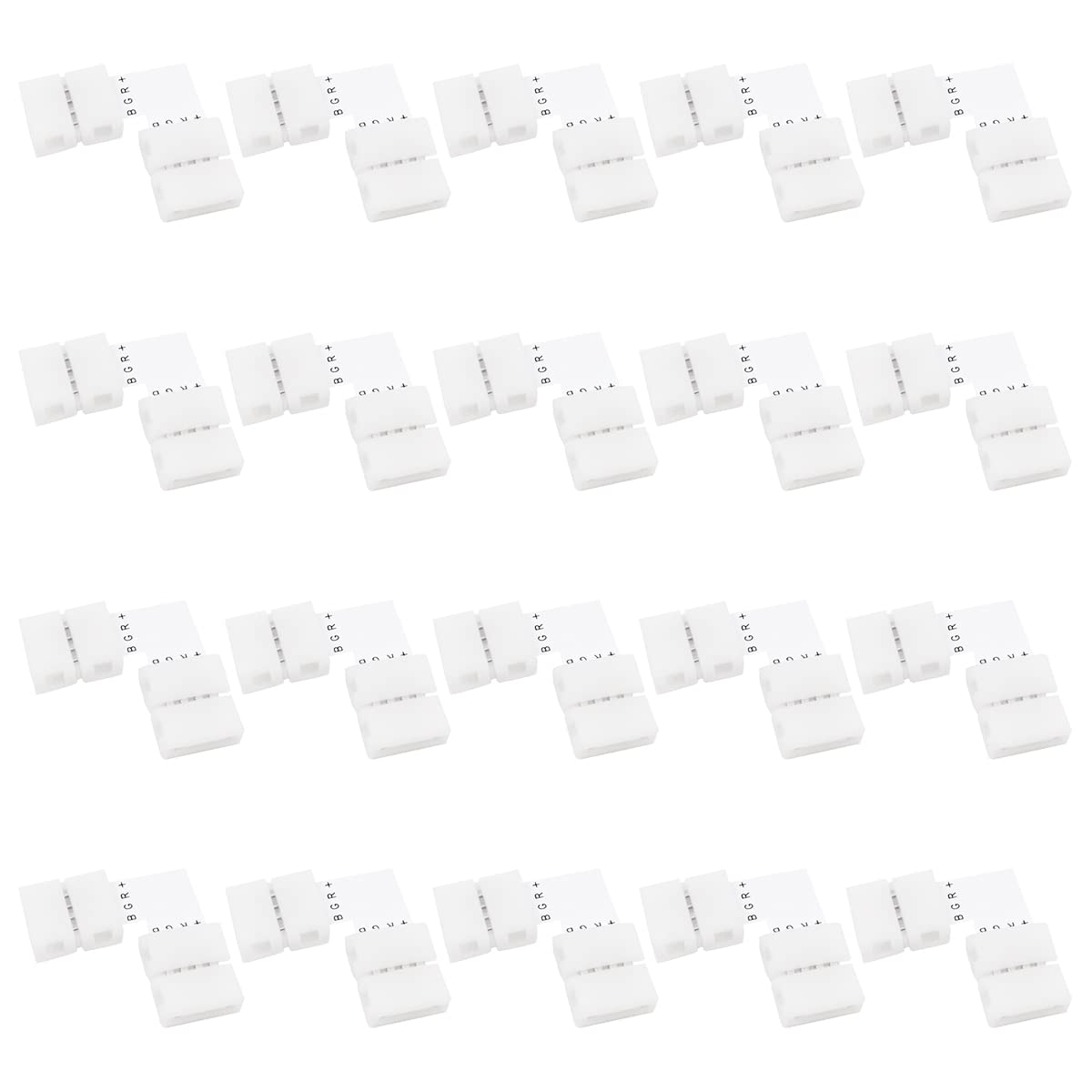 WANGCL 20PCS Led Strip Light Connector 4 Pin Led Connector L-Shape Led Strip Corner Connectors No Soldering 10 mm Led Light Connectors for 5050 Strip Light