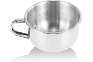 FILFEEL Shaving Soap Mug Bowl, New Stainless Steel Metal Cup Shaver Cleansing Foam Tool For Man