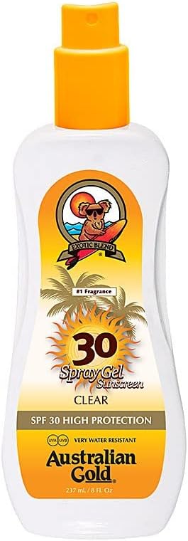 Australian Gold SPF 30 High Protection Water Resistant Spray Gel 237ml Aloe Vera