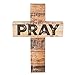 P. Graham Dunn Pray Distressed Look 7 x 5 Wood Wall Art Cross Plaque