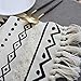 KIMODE Moroccan Fringe Table Runner 14 in x 72 in, Bohemian Geometric Cotton Handmade Woven Tufted Tassels Farmhouse Dinning Table Linen Machine Washable Minimalist Home Decorative, Black and White